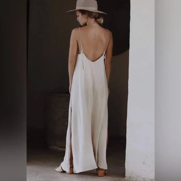 BAHHGOOSE- Rose Maxi Dress in Wheat, size XS/S - Picture 2 of 12